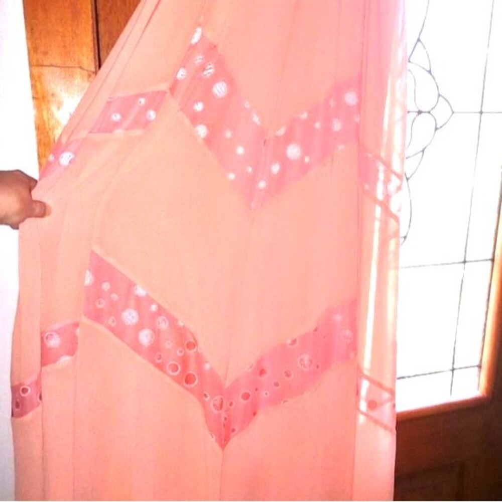 Champagne & Strawberry Anthro Pink &‎ Blue Embroidered Maxi Dress Size S - Picture 13 of 13